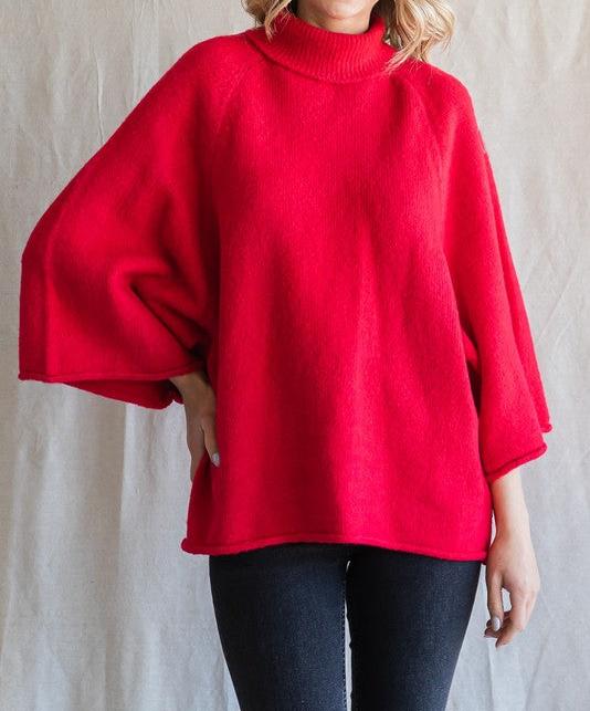 Red East Coast Nights Cowl Neck Sweater (Small top Large)