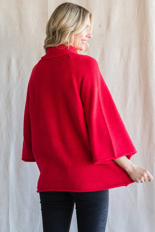 Red East Coast Nights Cowl Neck Sweater (Small top Large)