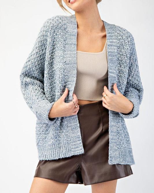 The Kelsey Knitted Open Front Cardigan, 2 Colors (S/M to M/L)