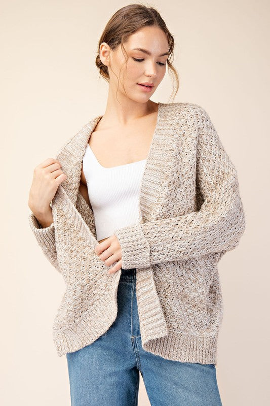 The Kelsey Knitted Open Front Cardigan, 2 Colors (S/M to M/L)