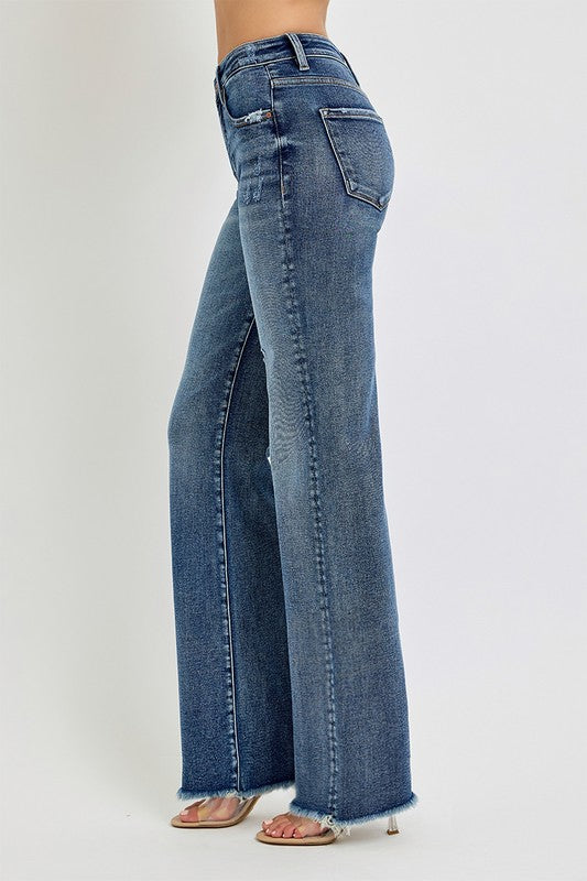 TUMMY CONTROL HIGH RISE LONG STRAIGHT JEANS