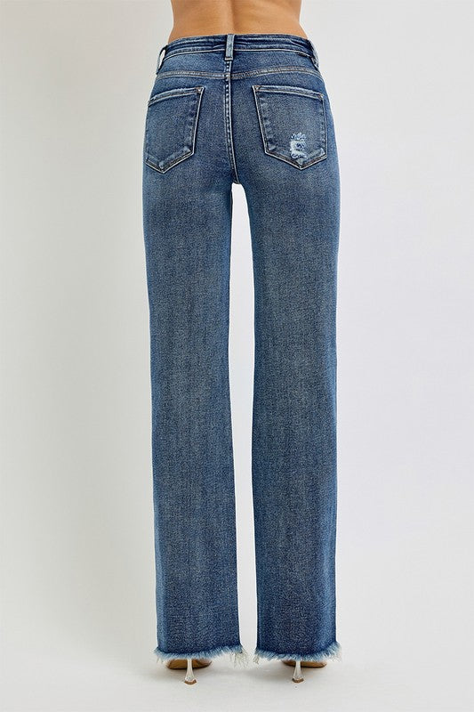 TUMMY CONTROL HIGH RISE LONG STRAIGHT JEANS