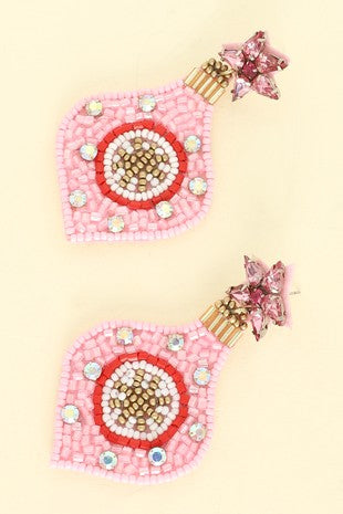 Pink Ornament Earrings