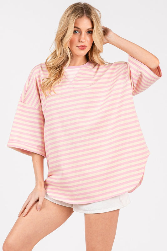 Narrow Way Striped Short Sleeve Top