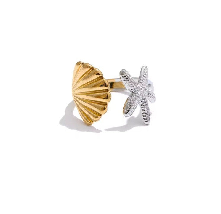 Seashell Gold Adjustable Rings (2 Styles Available)