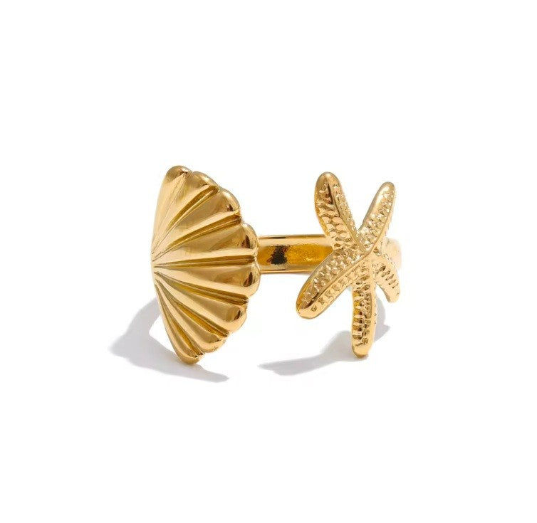 Seashell Gold Adjustable Rings (2 Styles Available)