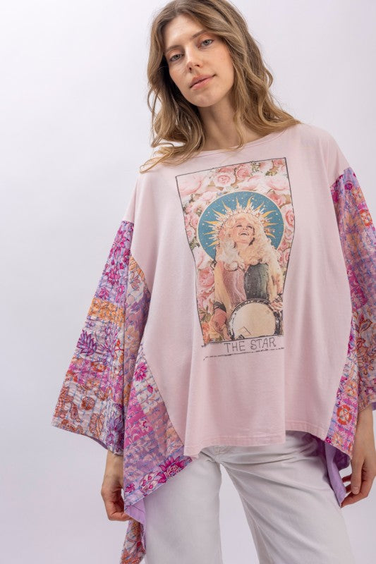 Dolly Parton Print Kantha Poncho Top (Small to Large)