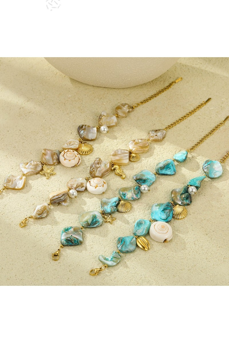 Seahorses + Shells Bracelet (Mulitple Color Options)
