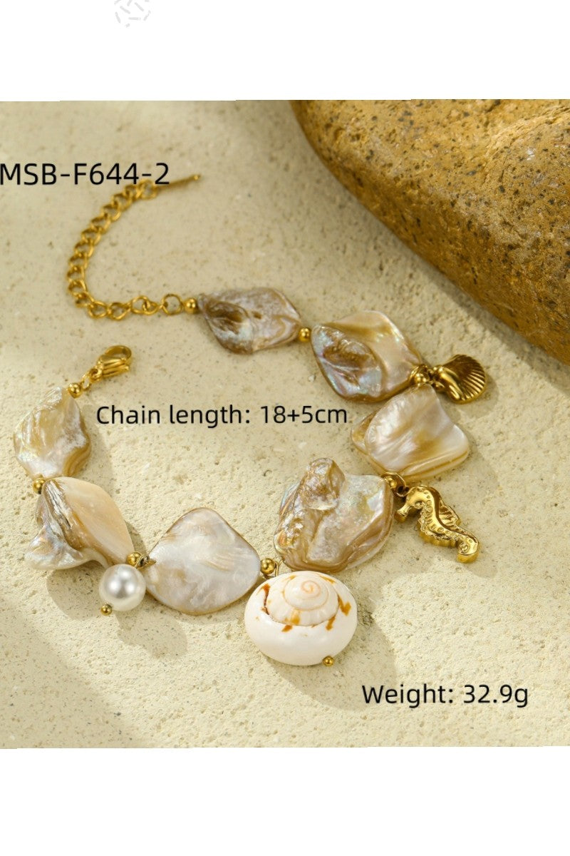 Seahorses + Shells Bracelet (Mulitple Color Options)