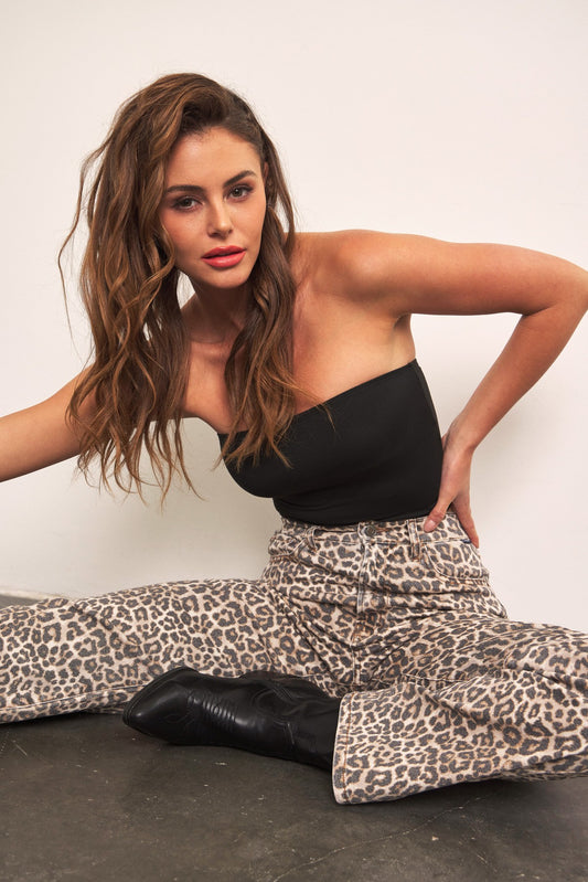 Feline Like A Woman Stretchy Cheetah High Rise Relaxed Fit Jean