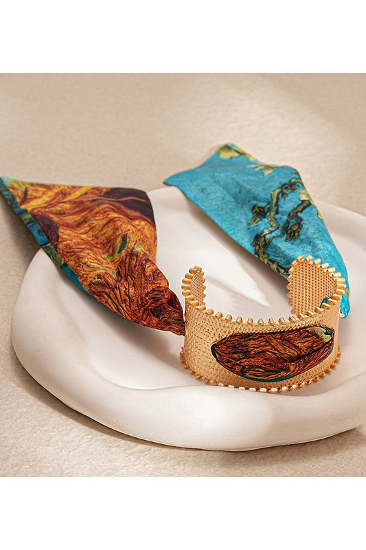 Savannah Scarf Bracelet in Merigold + Turquoise