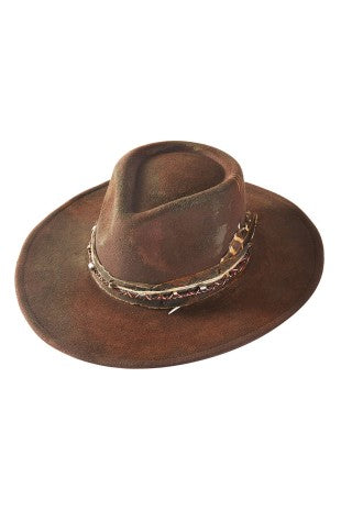 Vintage Style Western Hat with Feathers