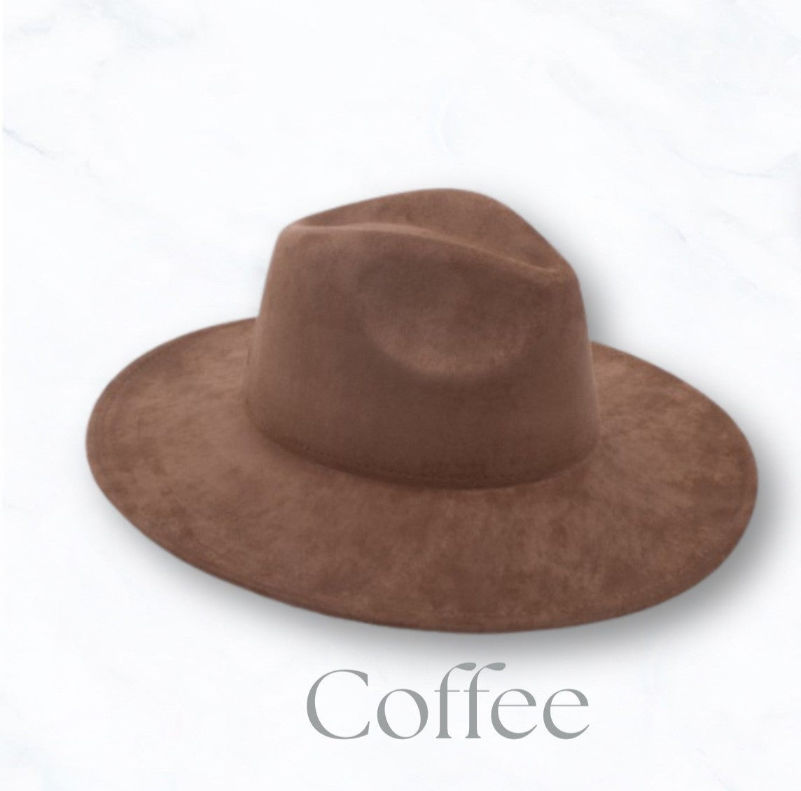 Faux Suede Large Brim Fedora Hat