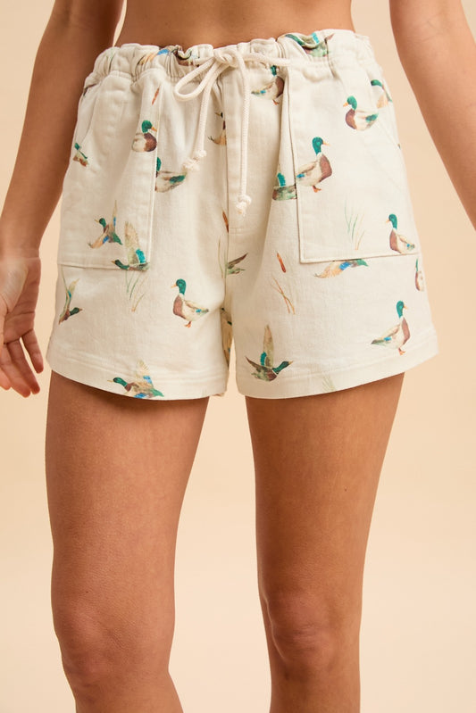 Miss Mallard Drawstring Relaxed Fit Shorts (Small to XL)