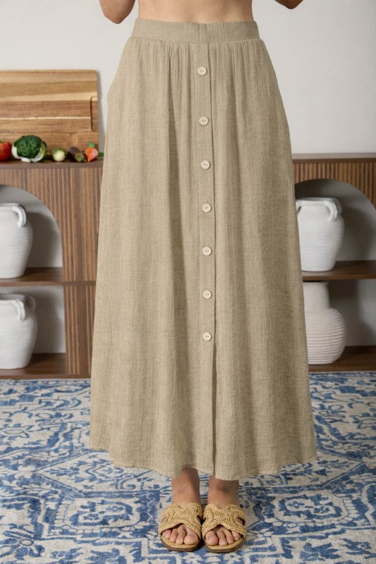 Pier Side Button Front Skirt