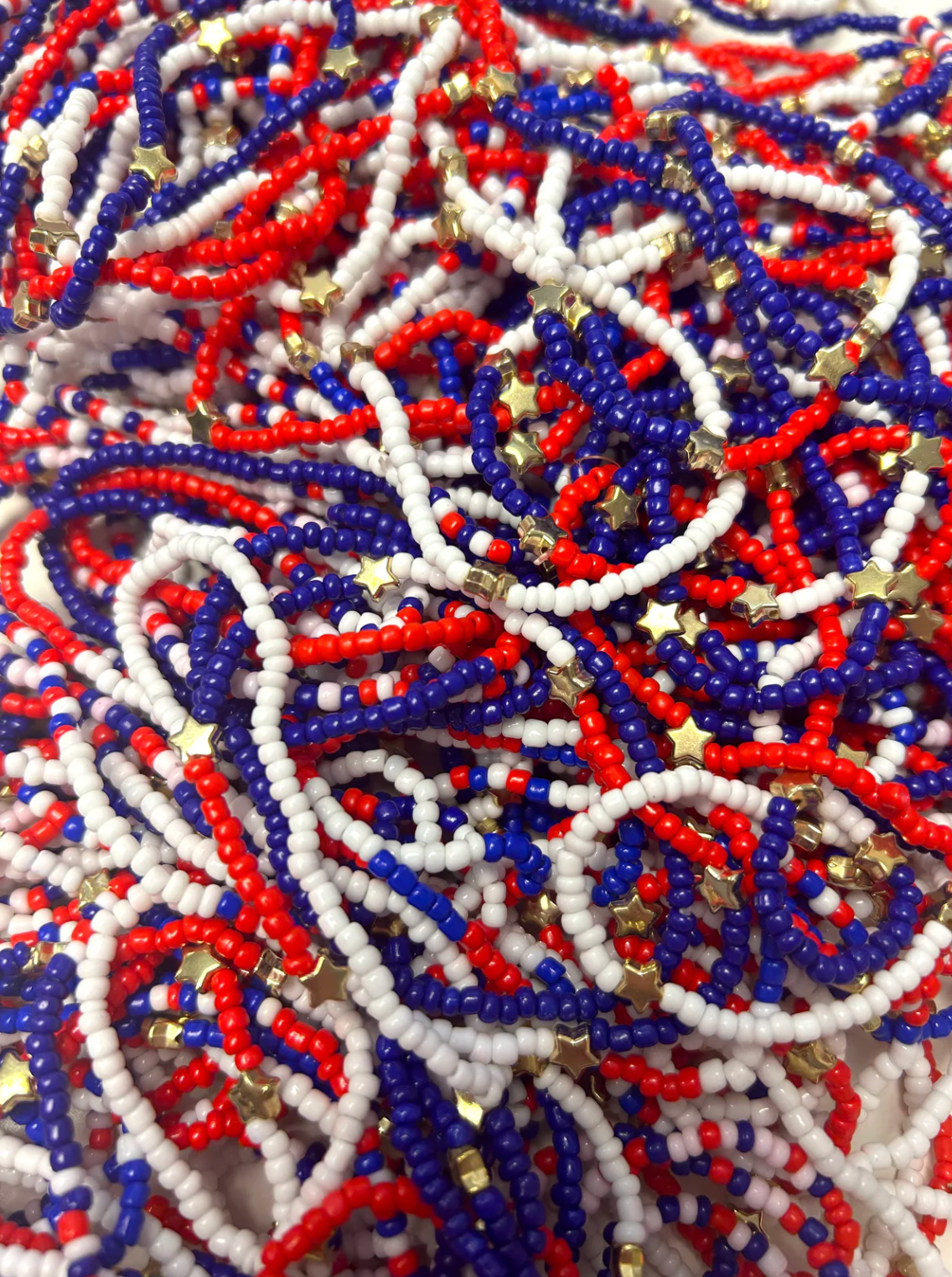 ❤️💙🤍 Red, White + Blue Patriotic Stretchy Mix Bracelets