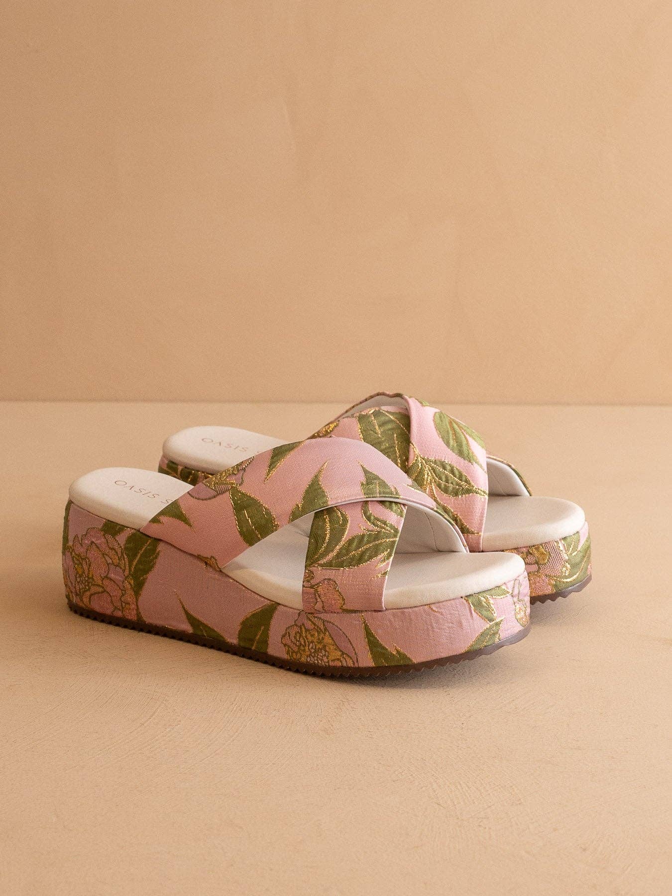 The Fresno | Rose Garden Raffia Platform Sandal