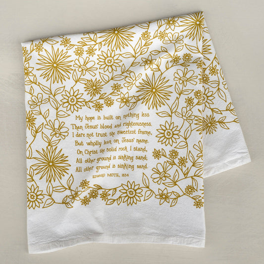My Hope Is Built Hymn Tea Towel