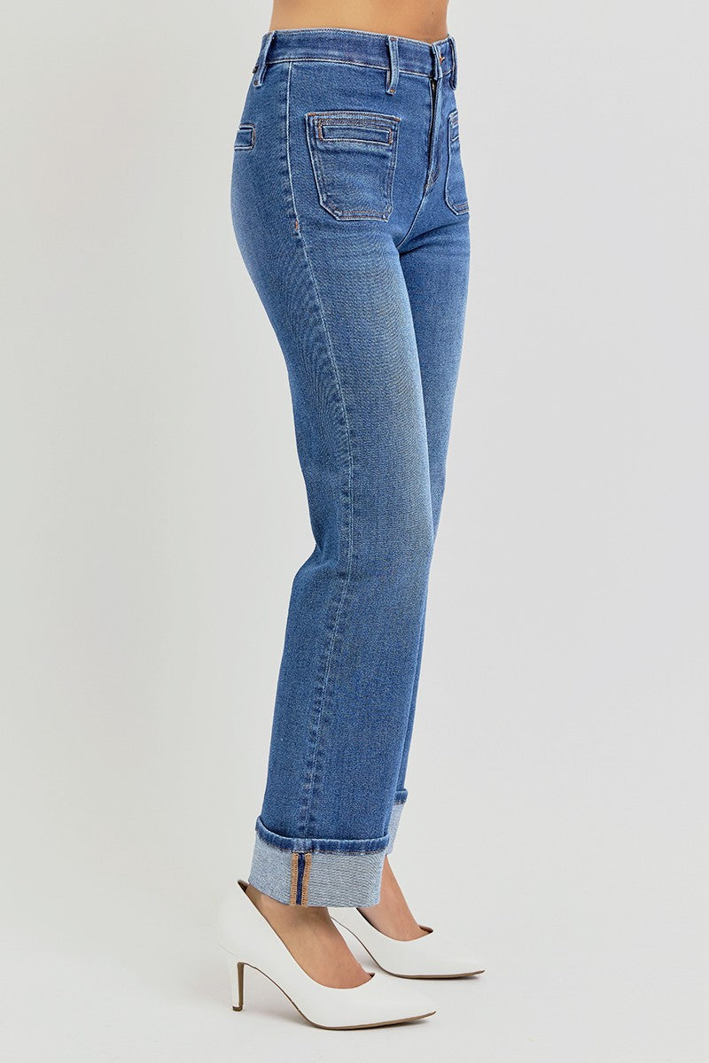 Harley High Rise Ankle Cuff RISEN Denim