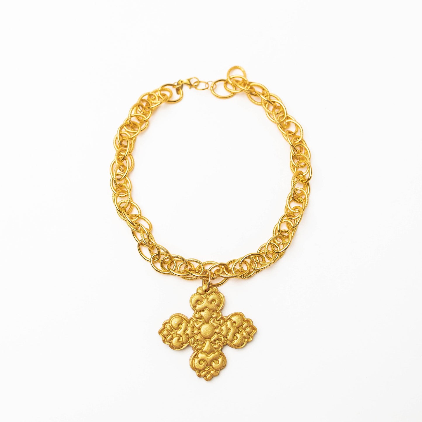 18" Double Gold Chain with Andrea Cross