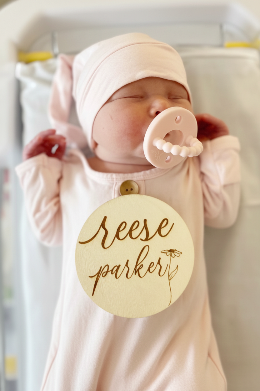 Bamboo Baby Knot Gown & Hat | Solid Blush