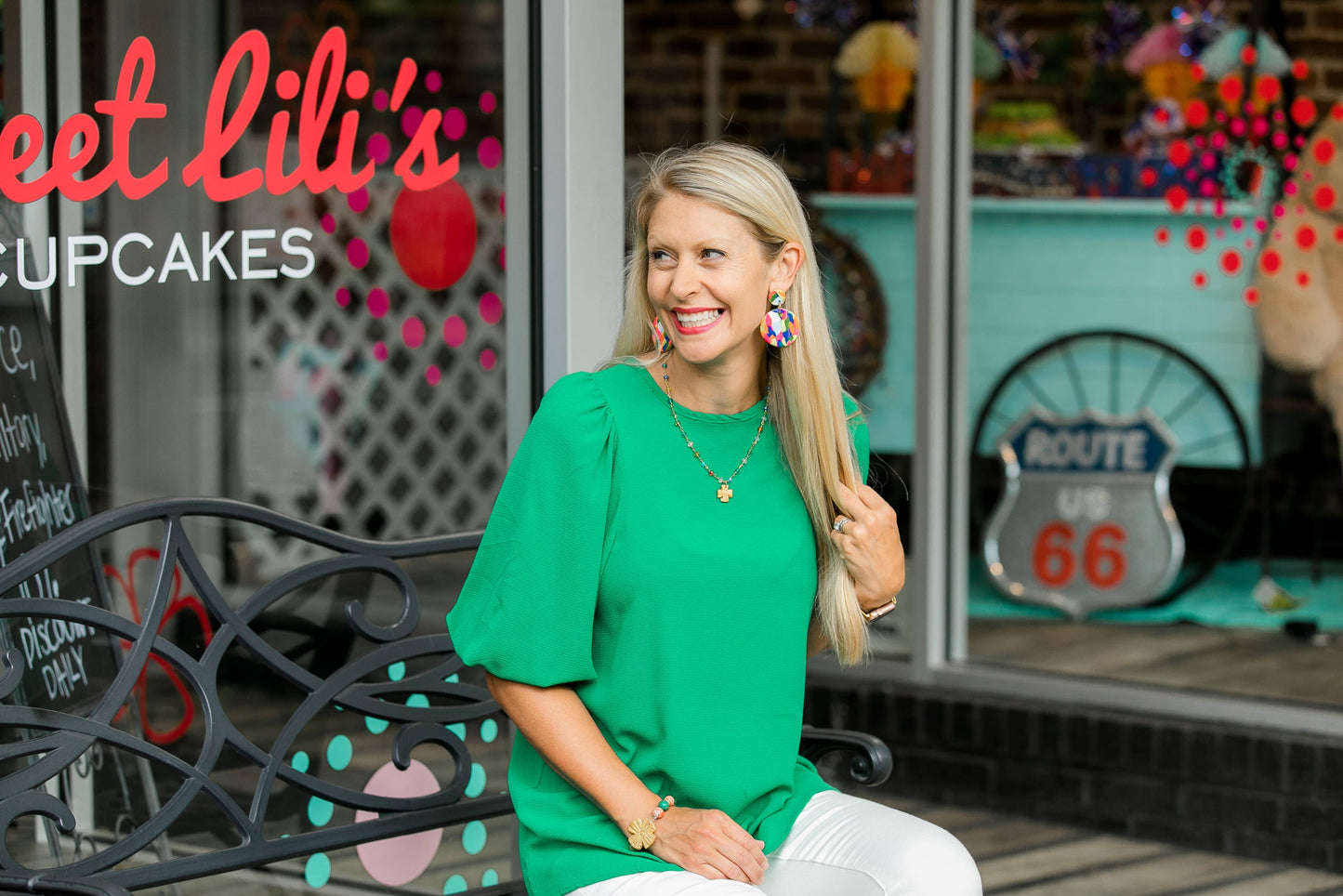 Multicolored and Gold Chain with Julia Blair Cross