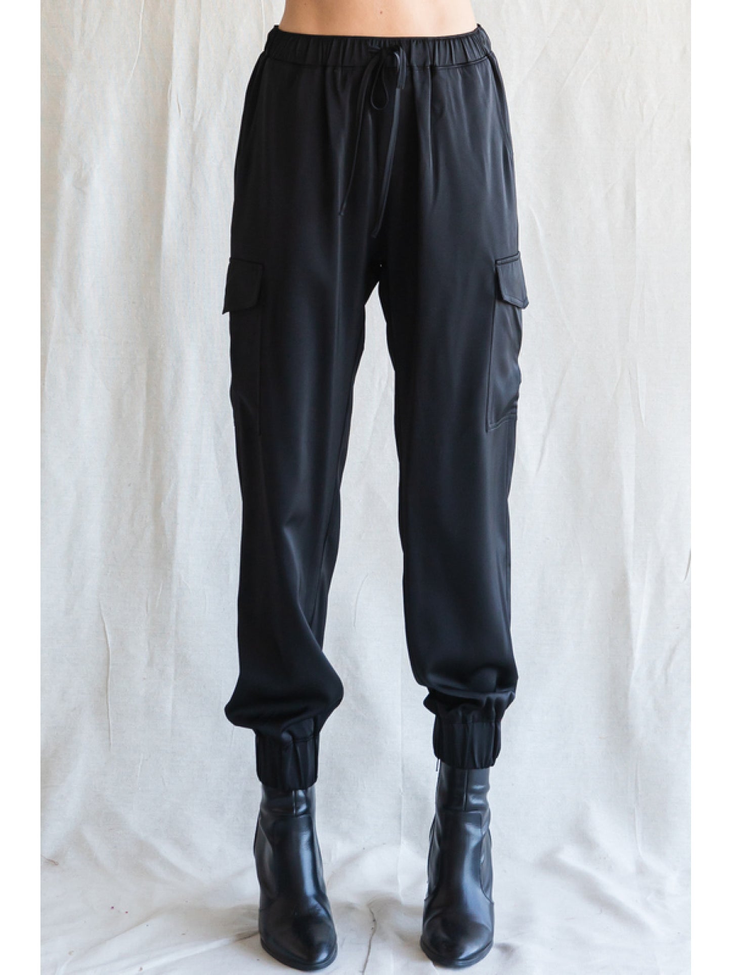 Travel Light Satin Cargo Pants 2 Colors (Small to Large)