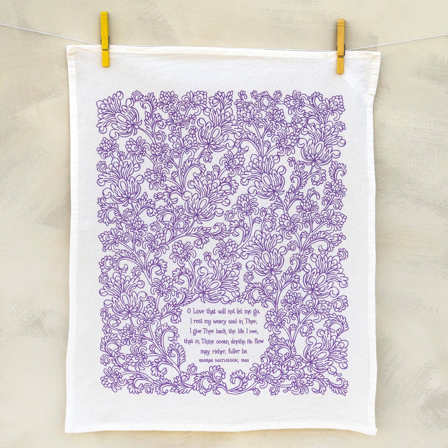 O Love That Wilt Not Let Me Go Hymn Tea Towel