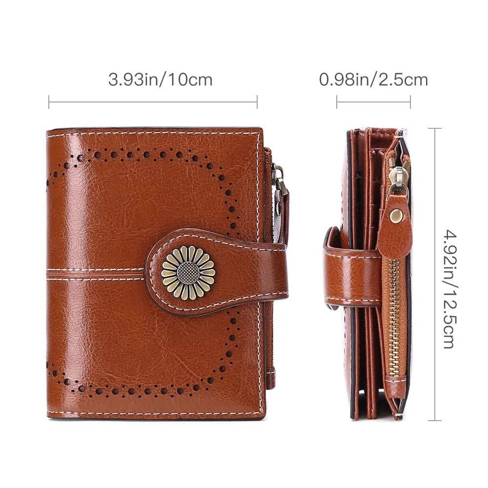 Lena Vegan Leather Laser Cut Out Detail Wallet