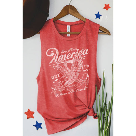 GOD BLESS AMERICA GRAPHIC TANK TOP