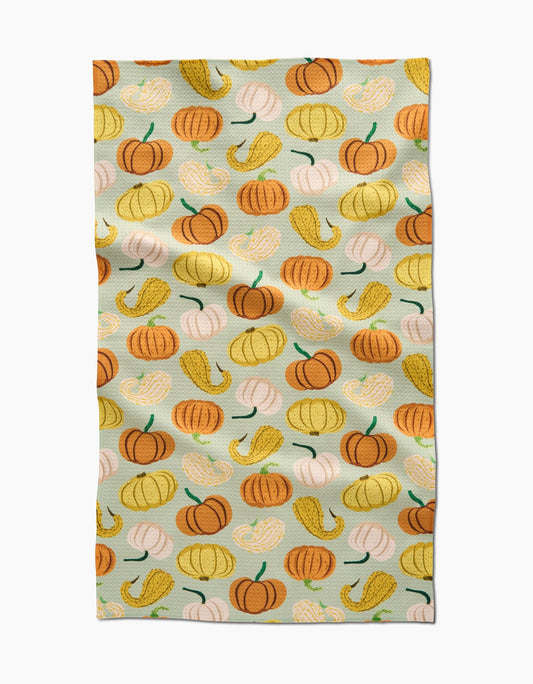 Geometry Pumpkins And Gourds Tea Towel