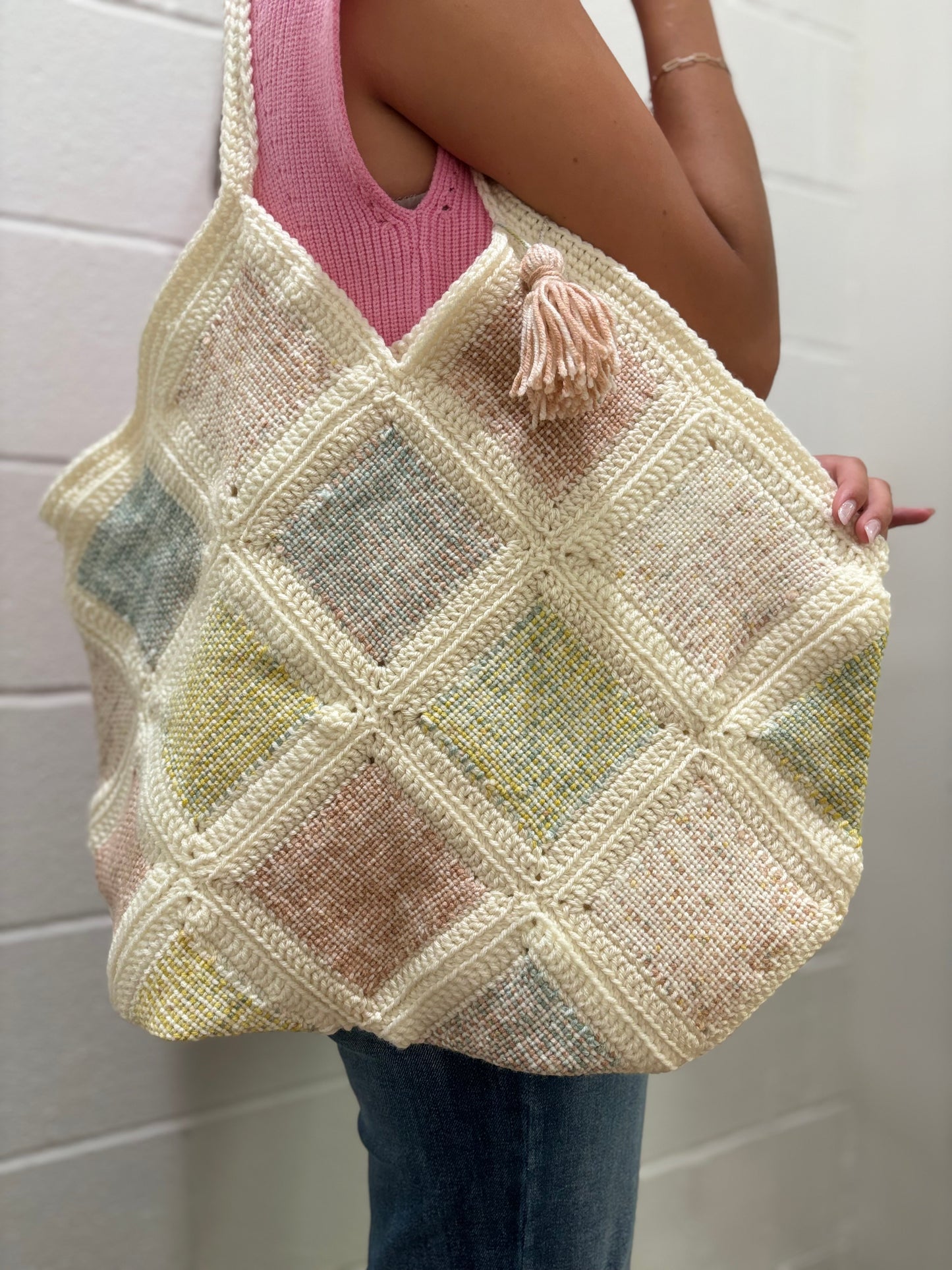 Hand Crocheted Granny Square Totes