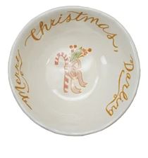 Stoneware Bowl with Holiday Saying