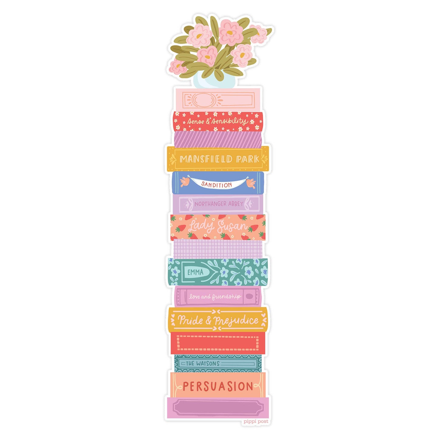 Jane Austen Book Stack Transparent Bookmark