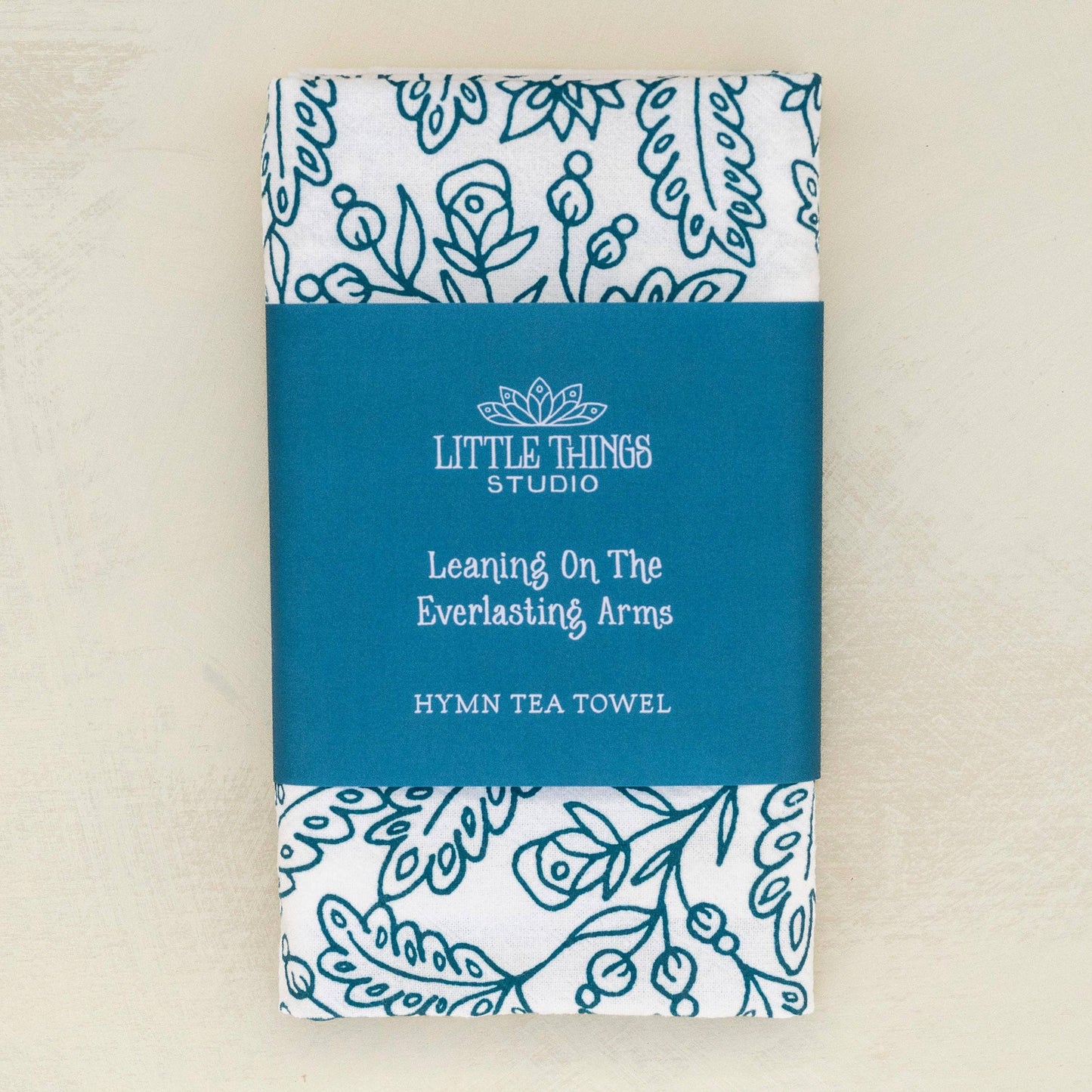 Leaning on the Everlasting Arms Hymn Tea Towel