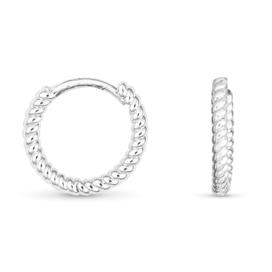 Silver Add A Charm Braided Hoop Earrings