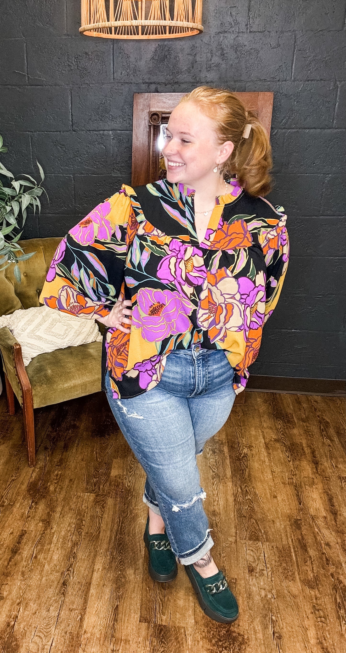 Work of Art Plus Size Long Sleeve Top (1XL to 3XL)