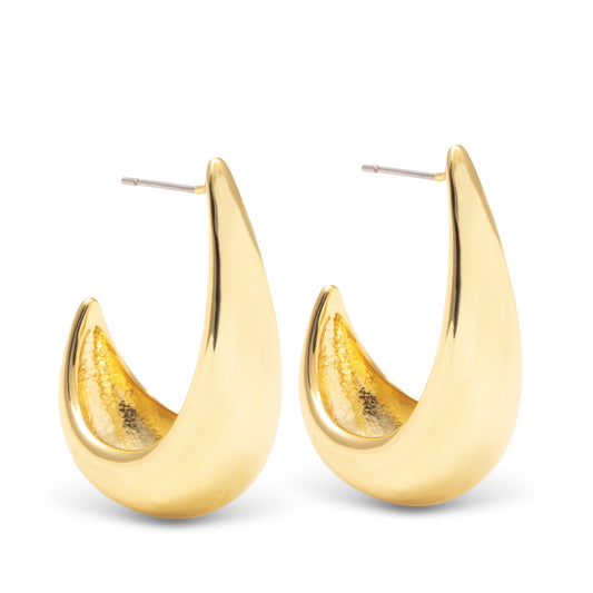 Gold Victoria Polished Huggie Earrings