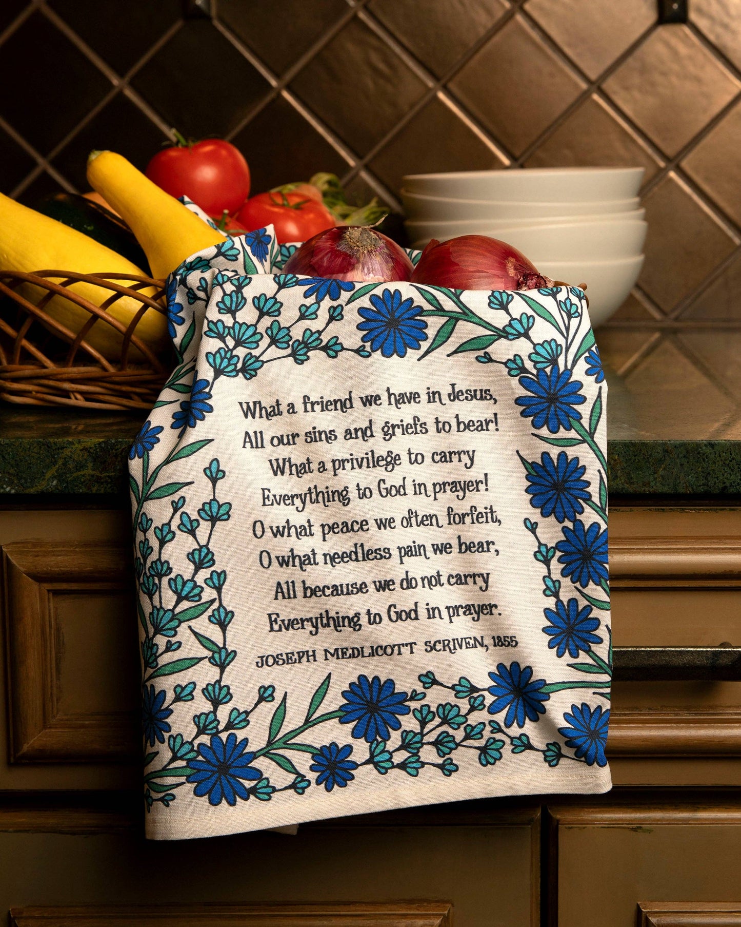 What A Friend Hymn Tea Towel - Full Color