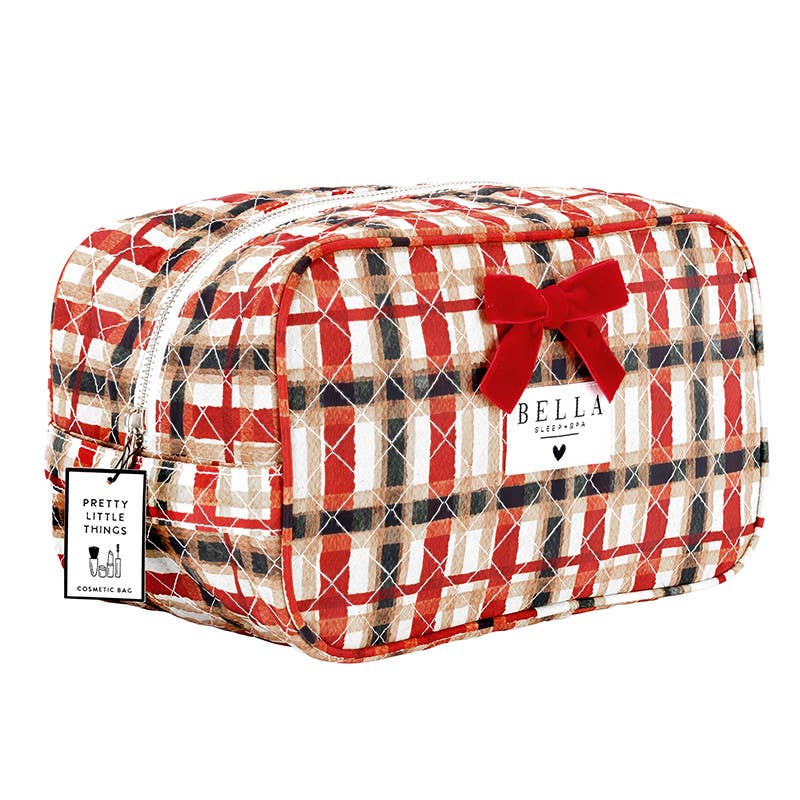 Quilted Cosmetic Bag - Plaid