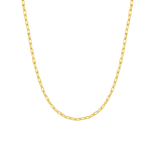 Gold Add A Charm Paper Clip Chain Necklace