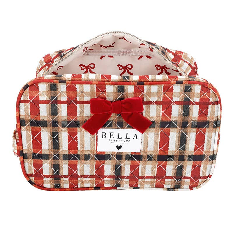 Quilted Cosmetic Bag - Plaid