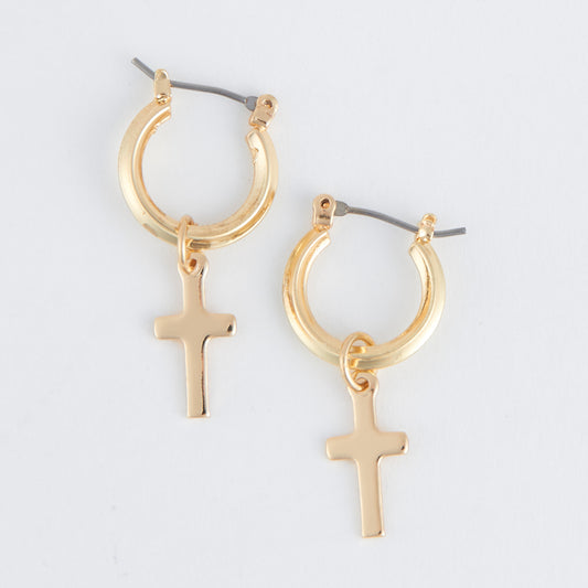 Cera Gold Cross Earrings