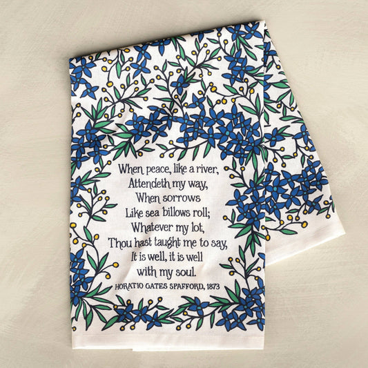It Is Well Hymn Tea Towel - Full Color