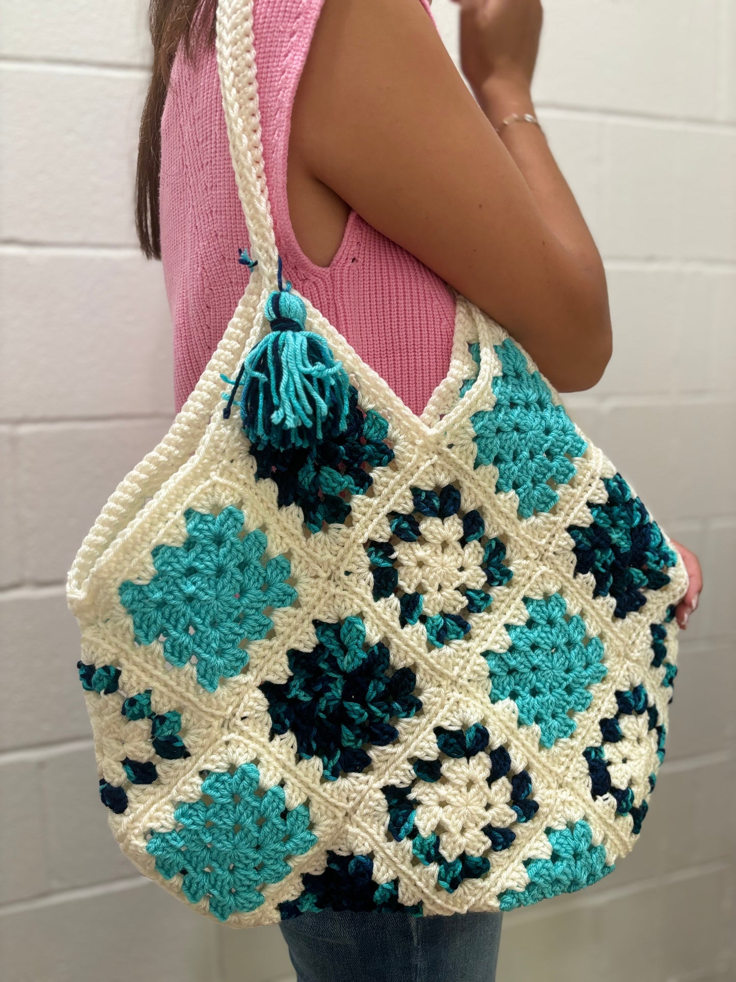 Hand Crocheted Granny Square Totes