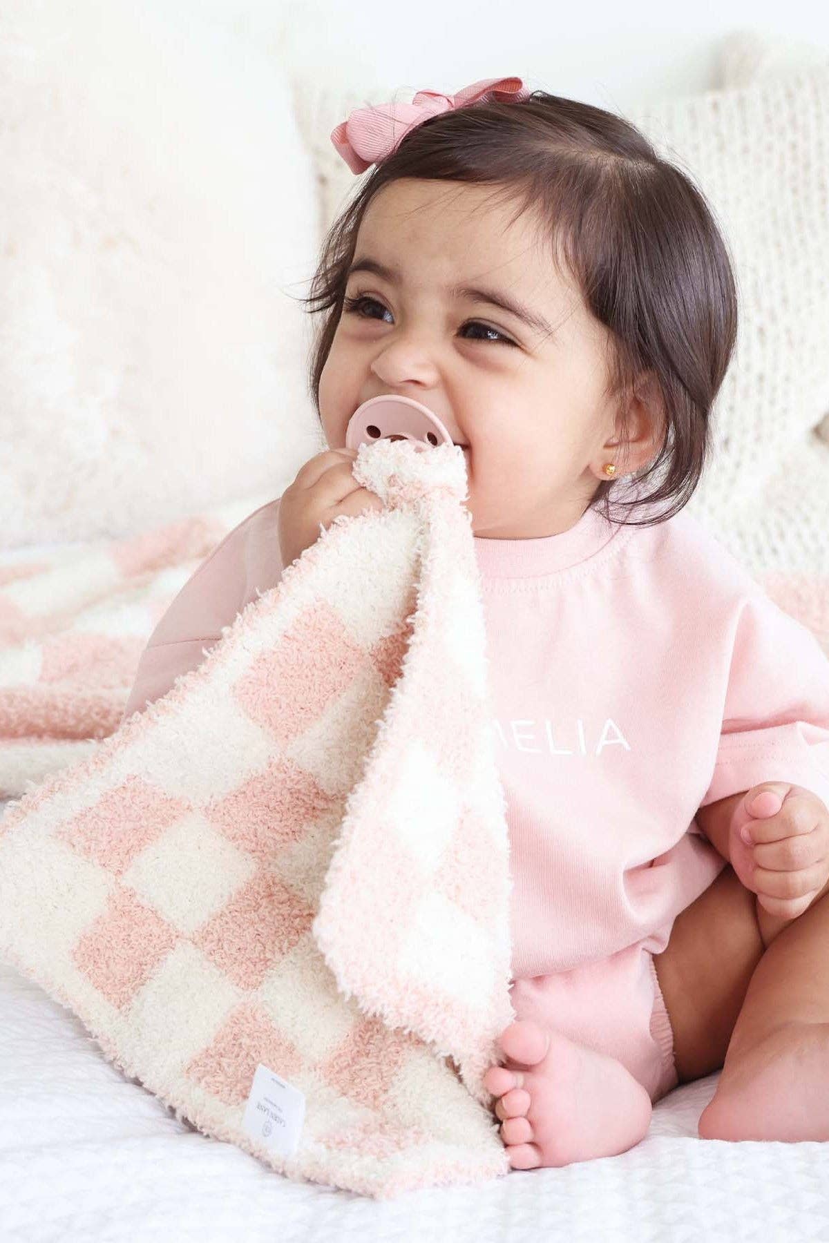 CuddleLane™ Luxe Lovey | Rose Check