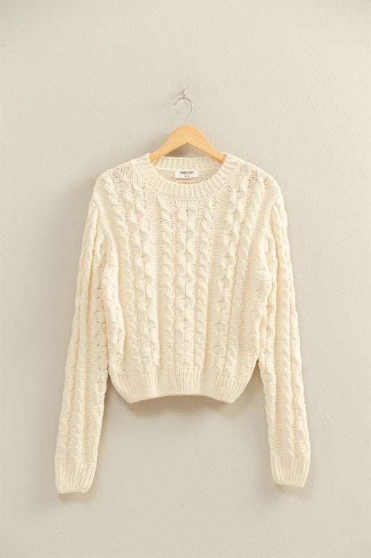 Cali Cable Knit Sweater (Small to Large)