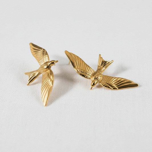 Vintage-Inspired Bird Design Drop Earrings