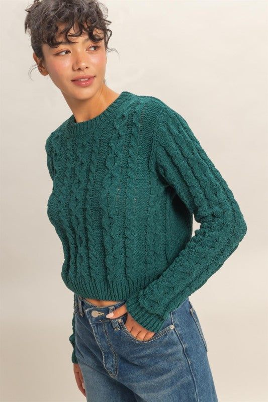 Cali Cable Knit Sweater (Small to Large)