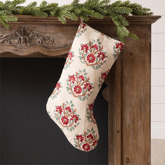 Fifth Avenue Christmas Ruby Block Print Stocking